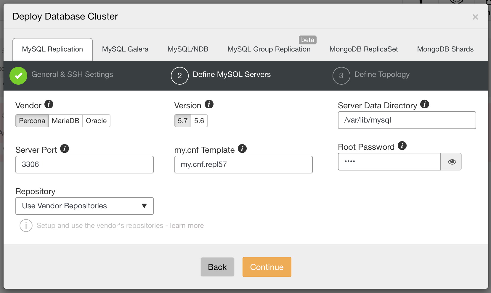 Deploying a Database Cluster in ClusterControl