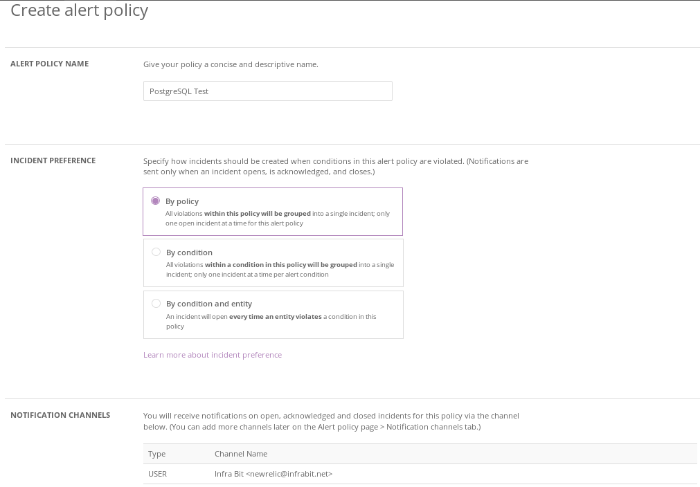 New Relic Alert Policy