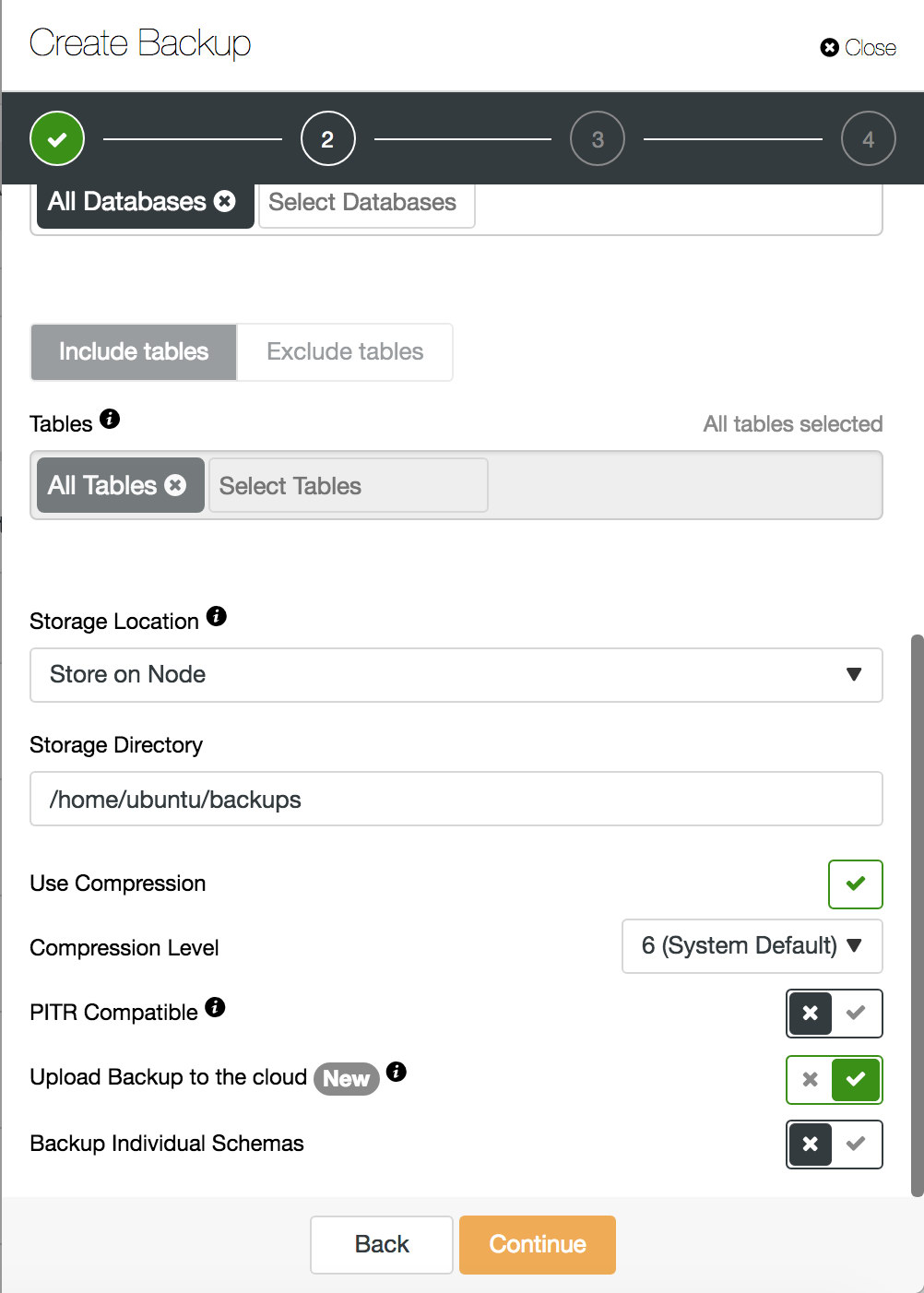  Upload Backup to the cloud