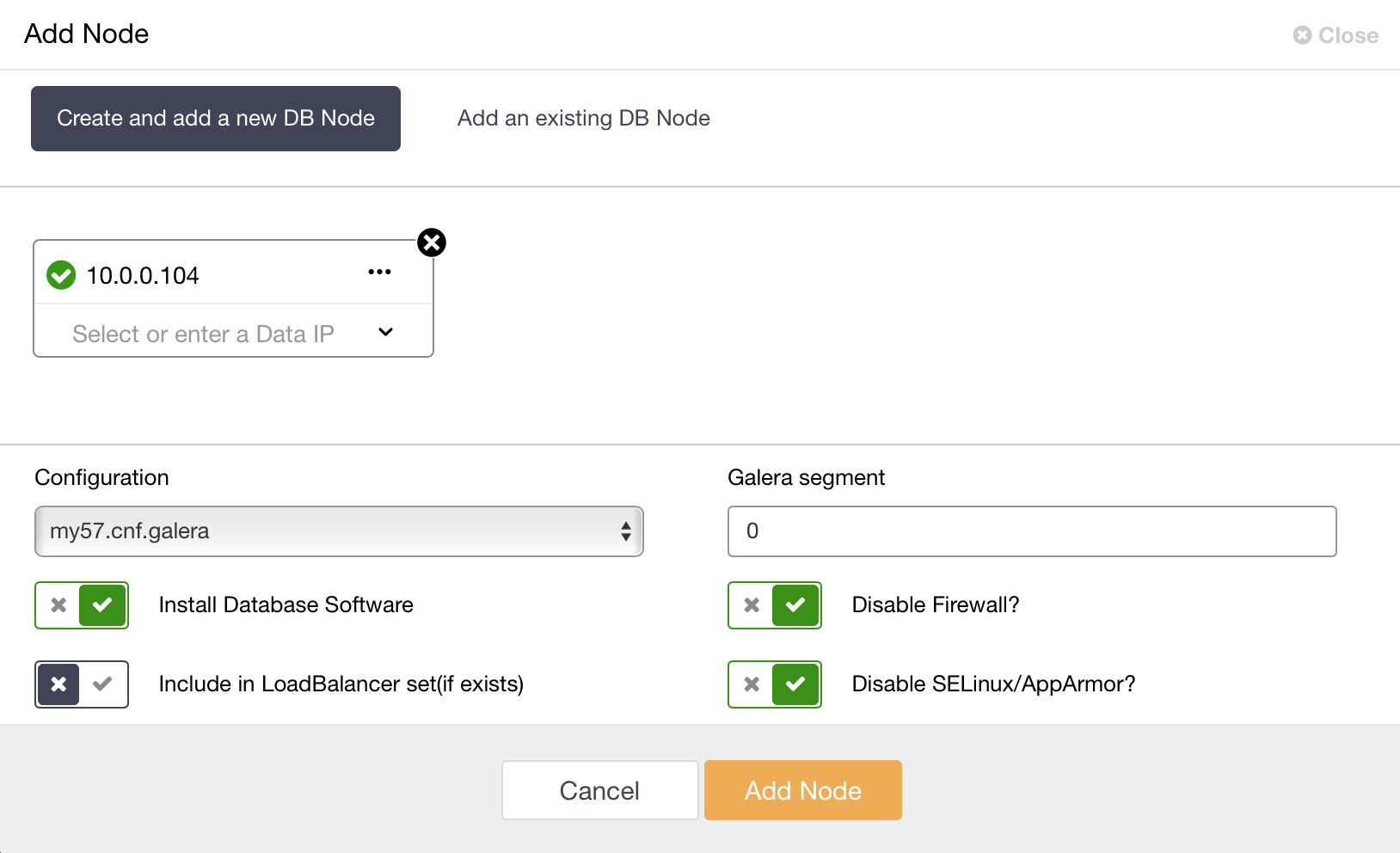 ClusterControl expand cluster in EC2