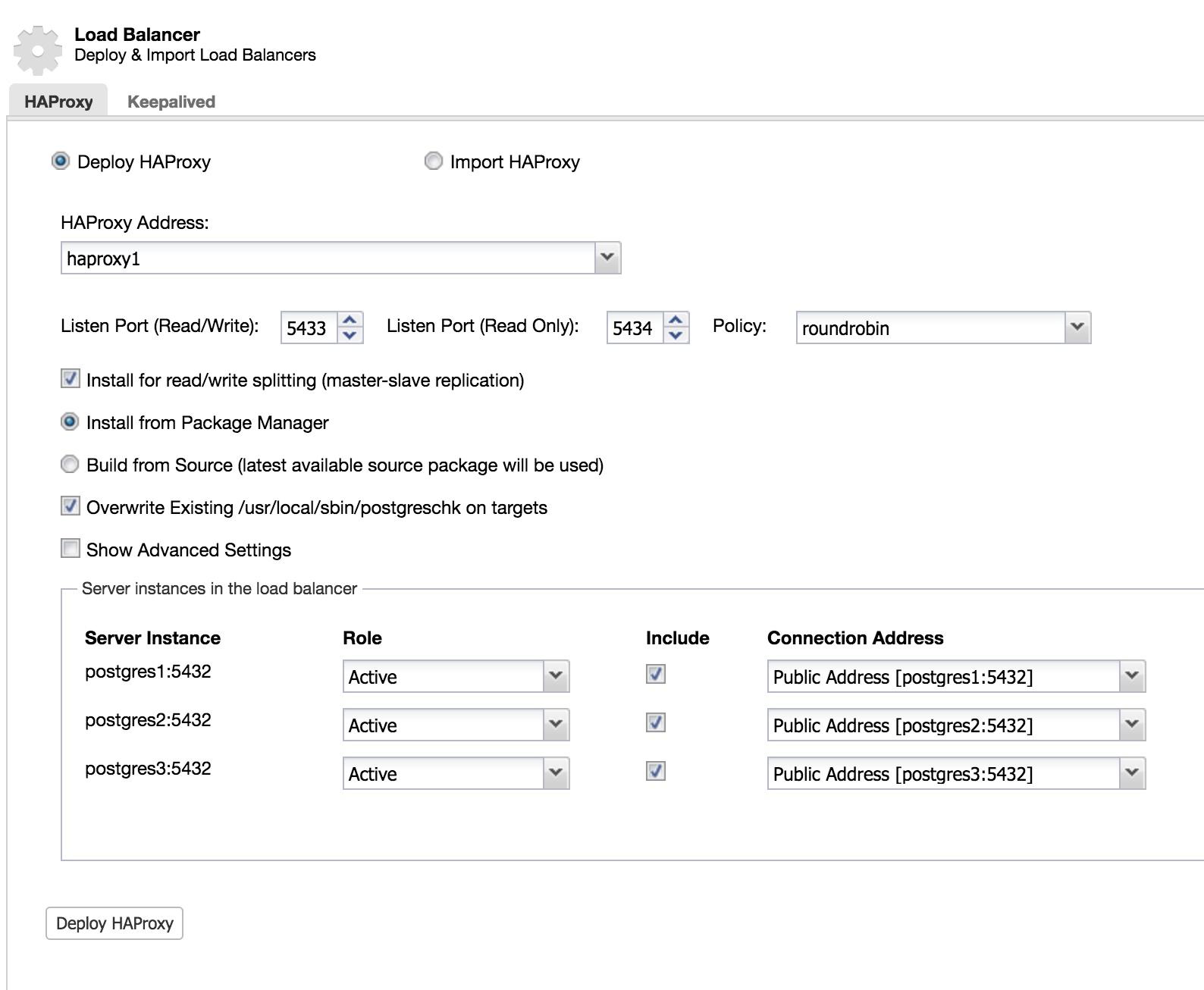 ClusterControl Load Balancer 1