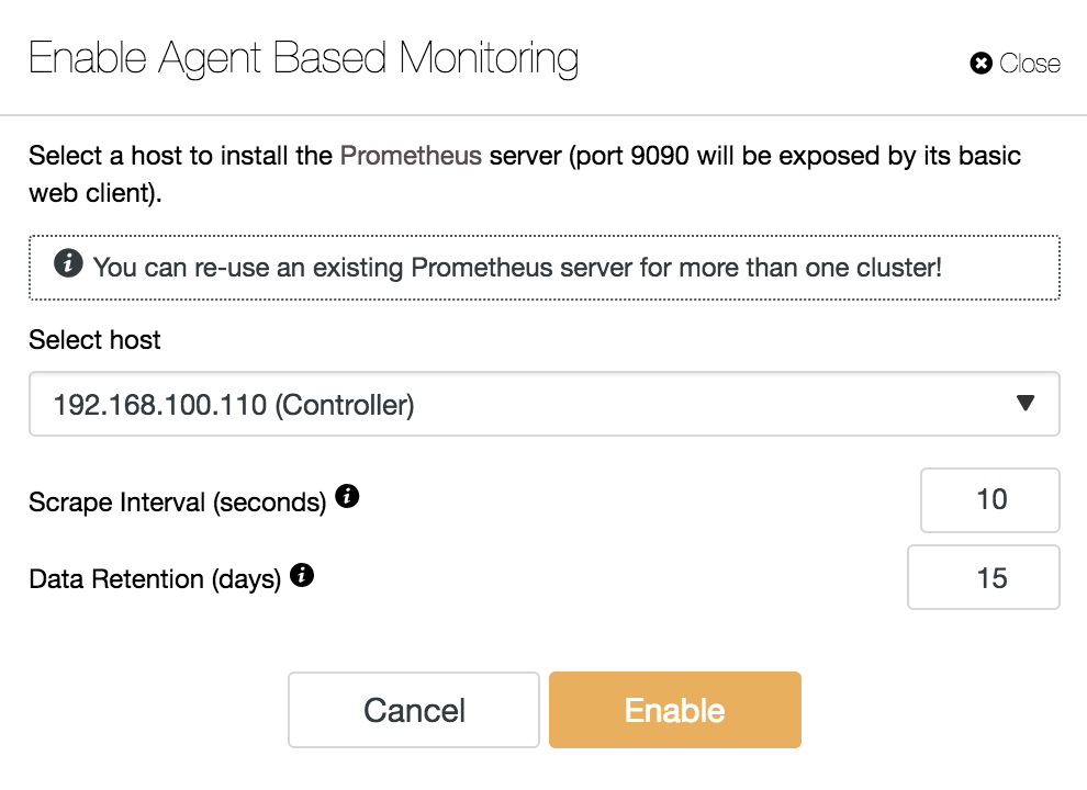 ClusterControl Enable Agent Based Monitoring