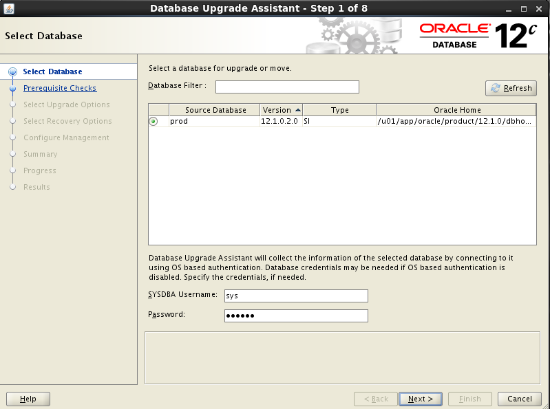 Oracle DBCA - database creation