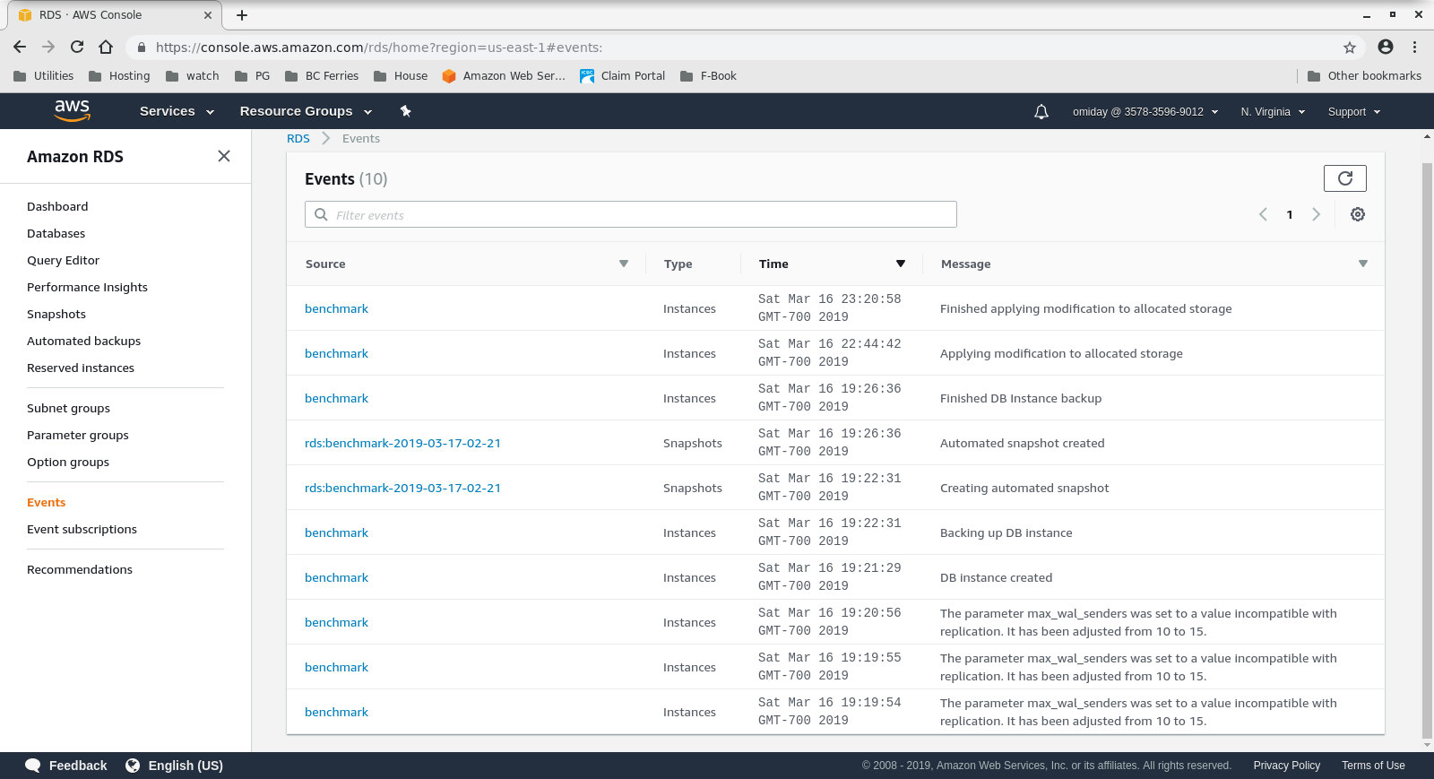 Increasing storage space on RDS