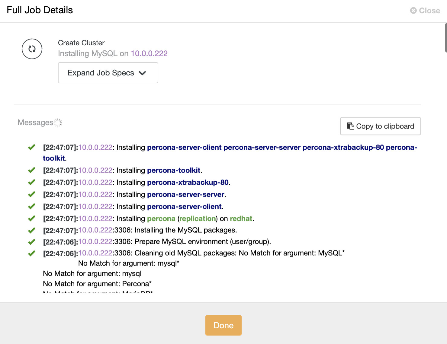  Deploy Cluster Details