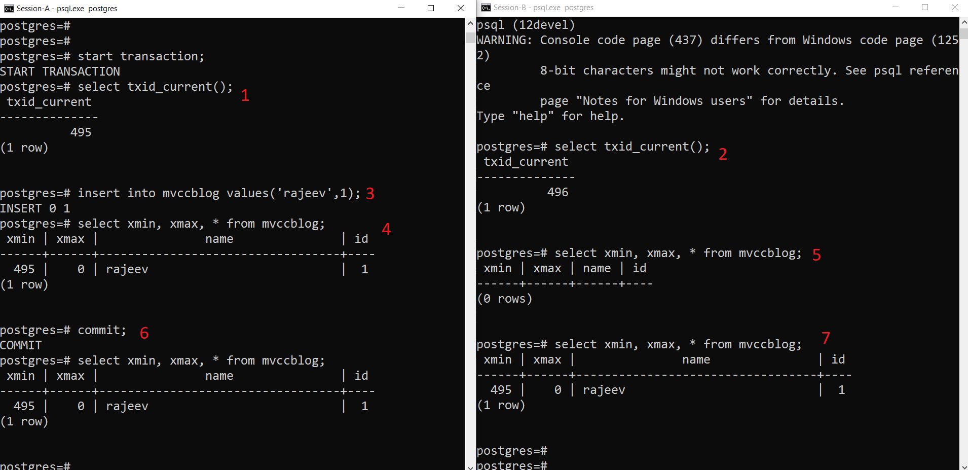 PostgreSQL concurrent INSERT operation