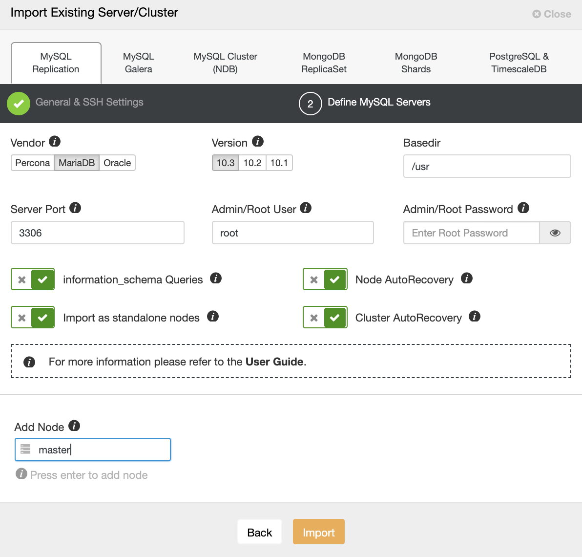  Import existing cluster