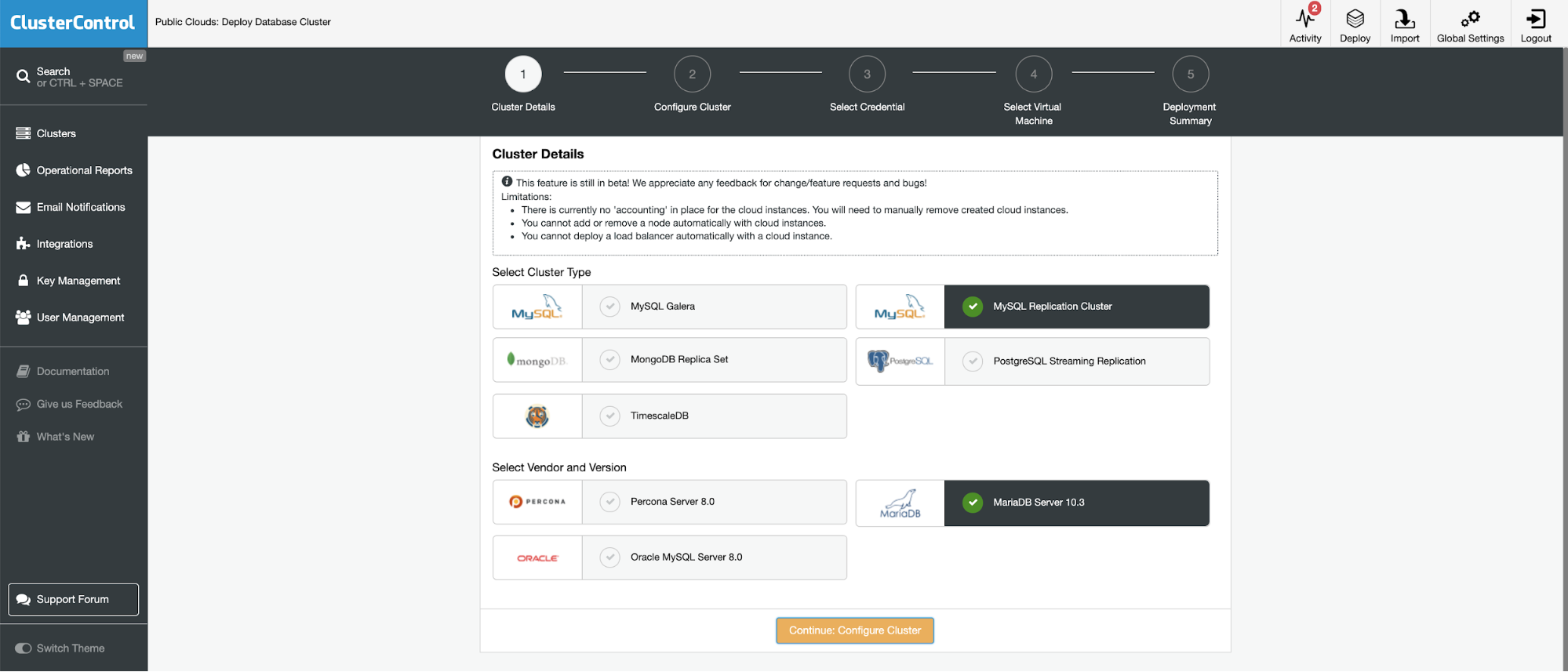 ClusterControl - Deploy MySQL Replication Cluster