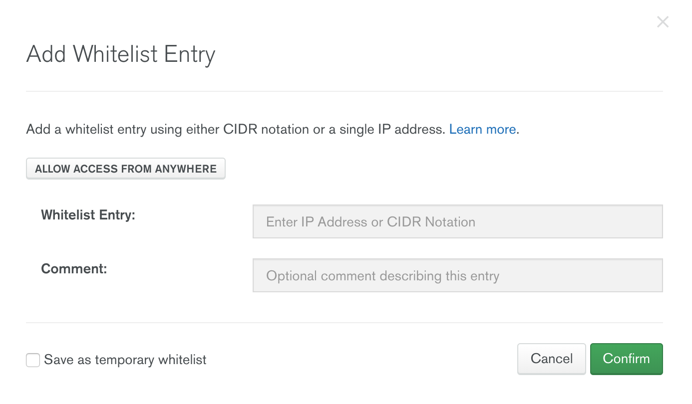 MongoDB Atlas, Network Access