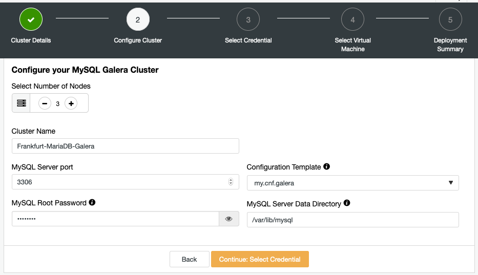 Configure MySQL Galera Cluster in ClusterControl