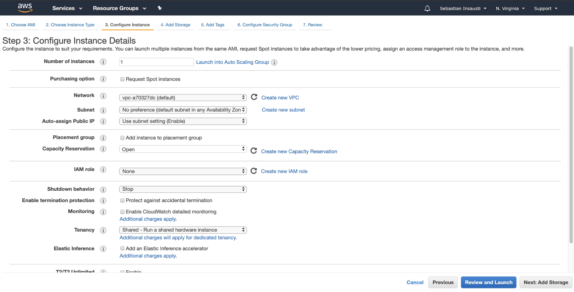 Configure Instance Details - AWS