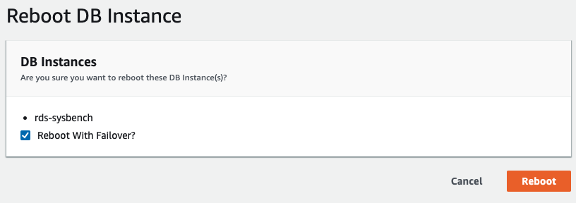 Reboot AWS DB Instance