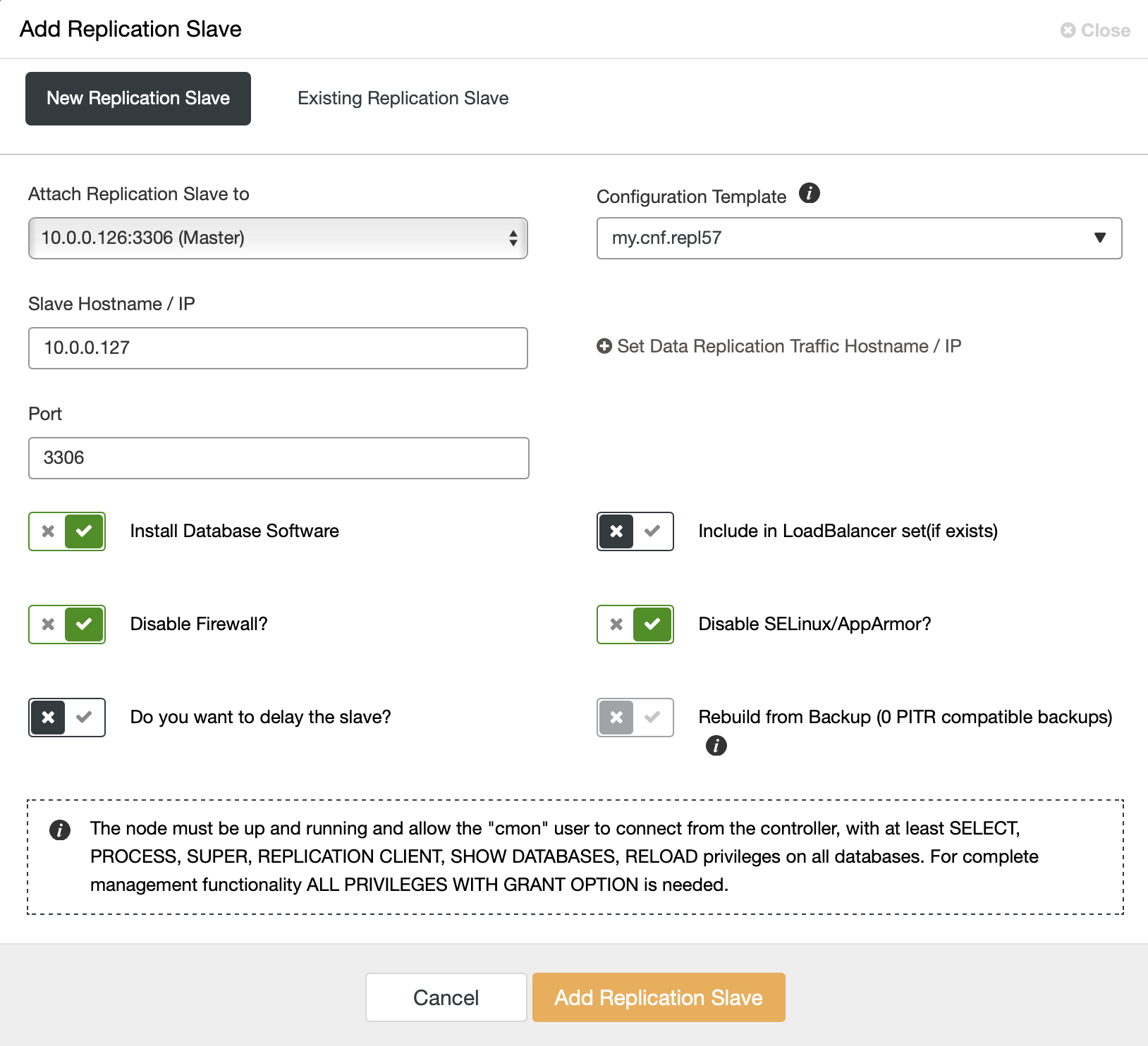 Adding a Replication Slave