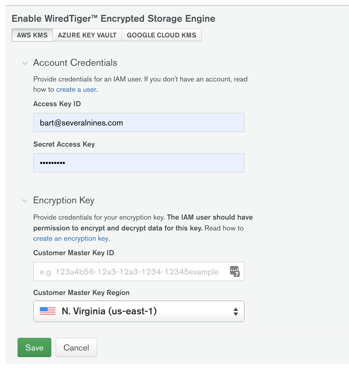 MongoDB Atlas Encryption Key