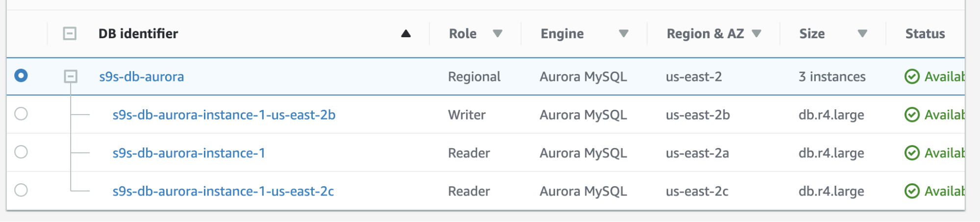 Amazon RDS DB Identifier