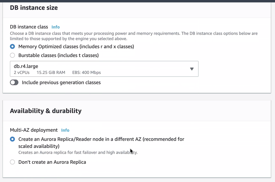 Amazon RDS DB Instance Size