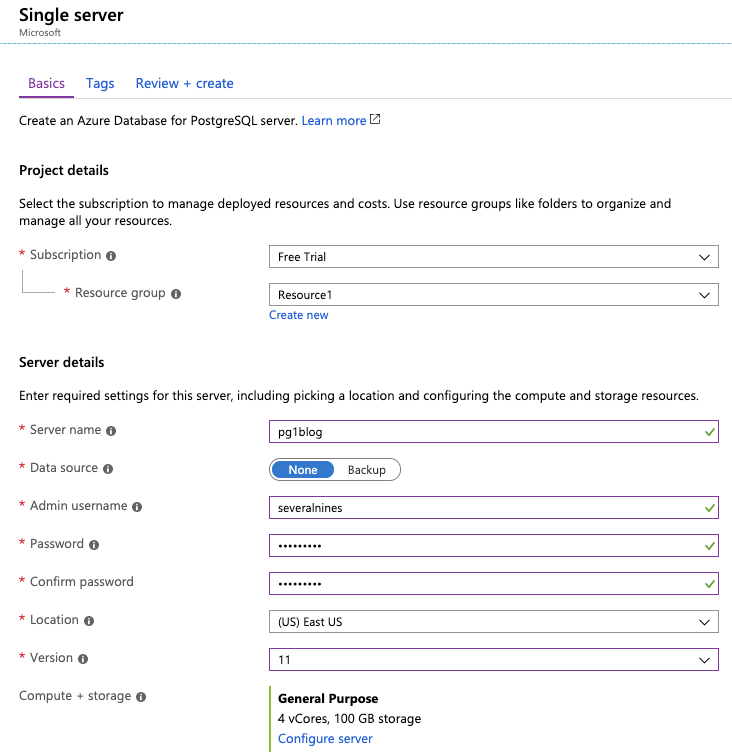 Azure Database for PostgreSQL