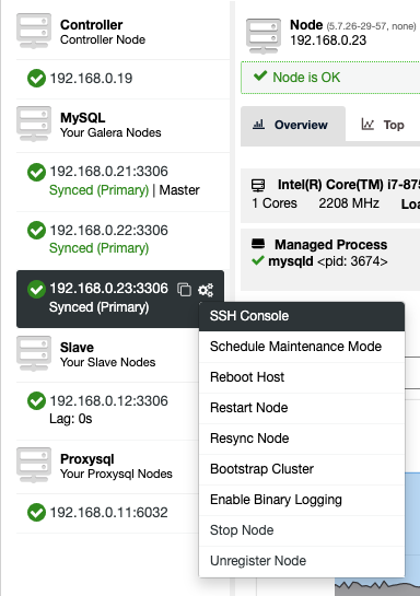 ClusterControl Web SSH Console Access