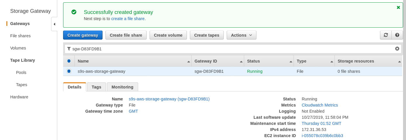  Volume gateway Amazon Marketplace --- Cost estimator