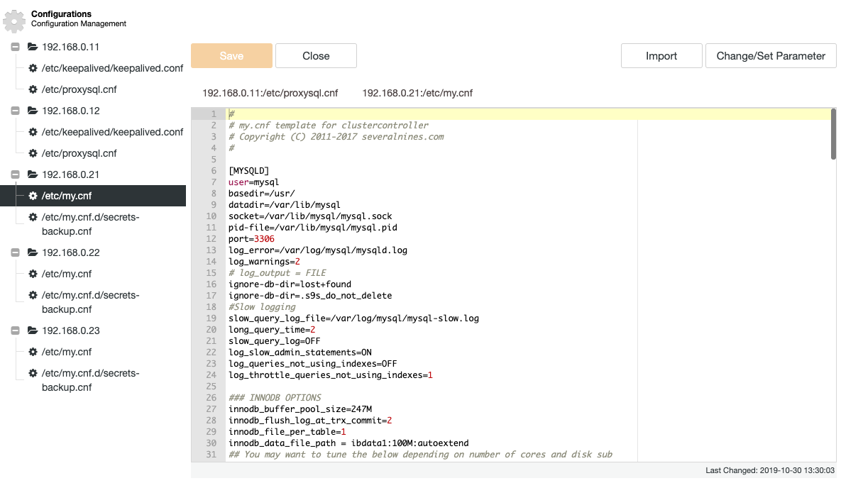 Centralized Database Configuration and Logging