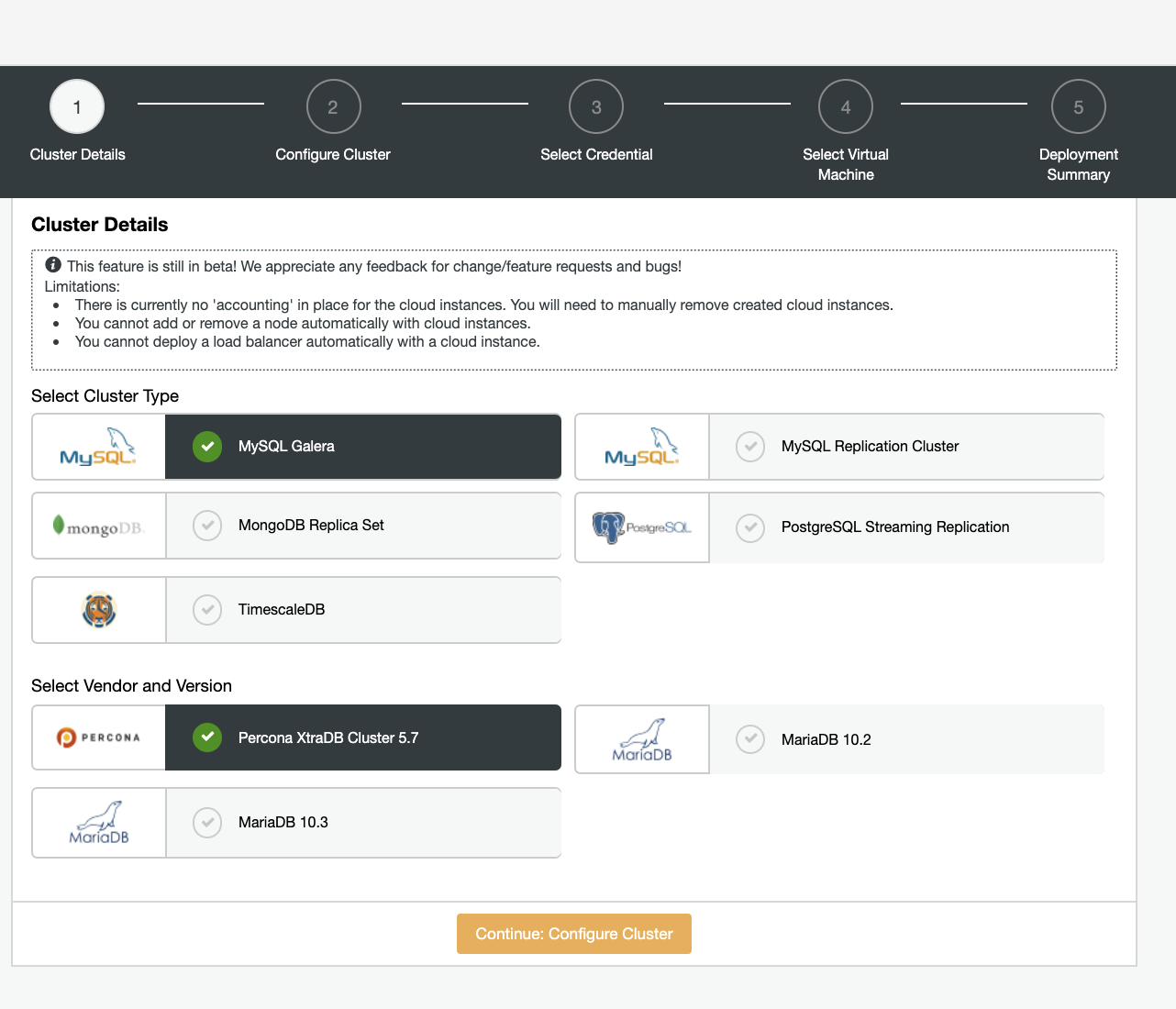  Deploy various database systems in the cloud