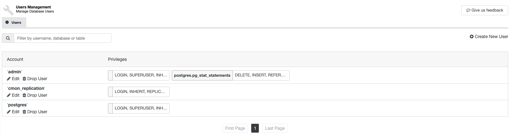 PostgreSQL GUI User Management