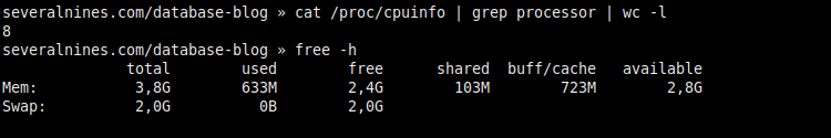 3.5. CPU cores and RAM at startup.