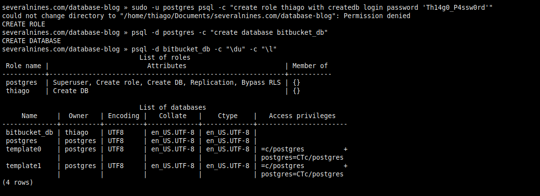 2.2. The owner of the database isn't the superuser postgres.