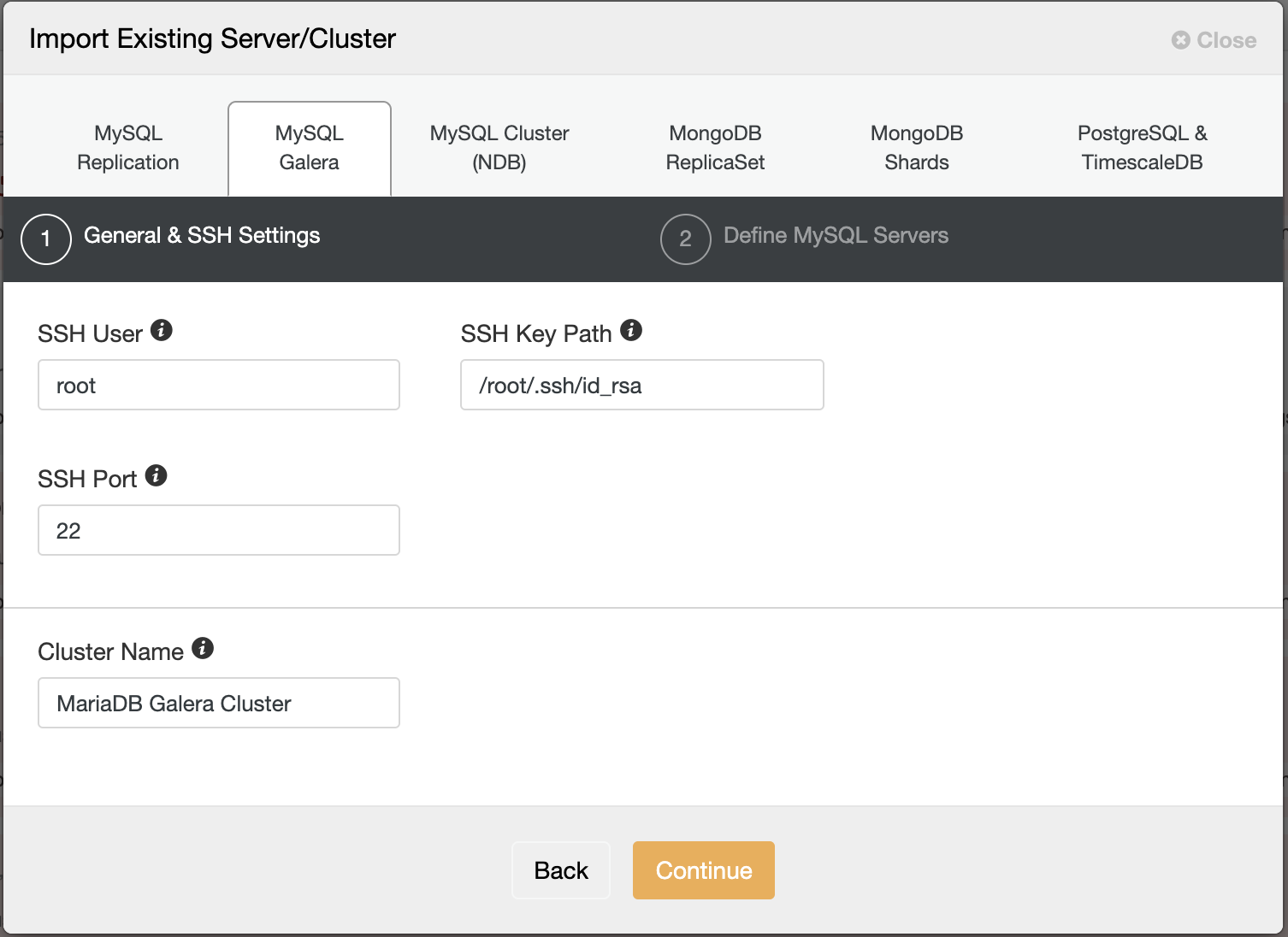 Import MariaDB Cluster