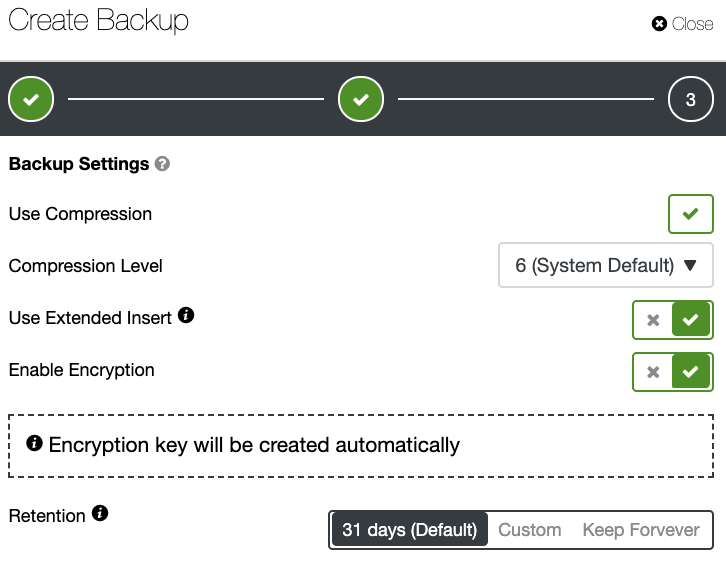 Creating a Database Backup