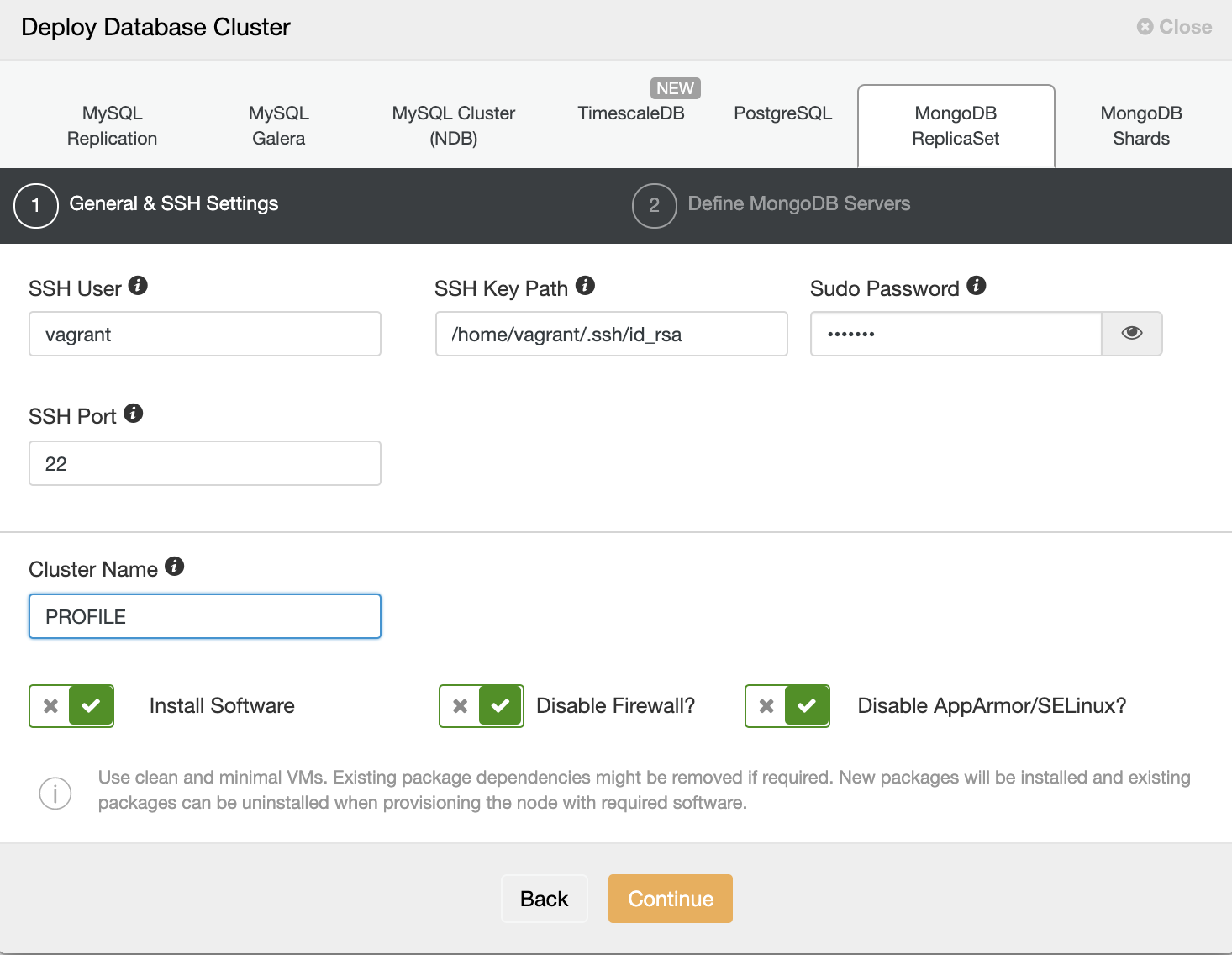 Deploy Percona Server for MongoDB using ClusterControl