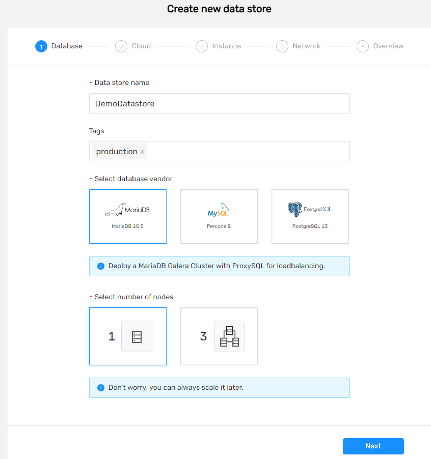 Creating a Data Store